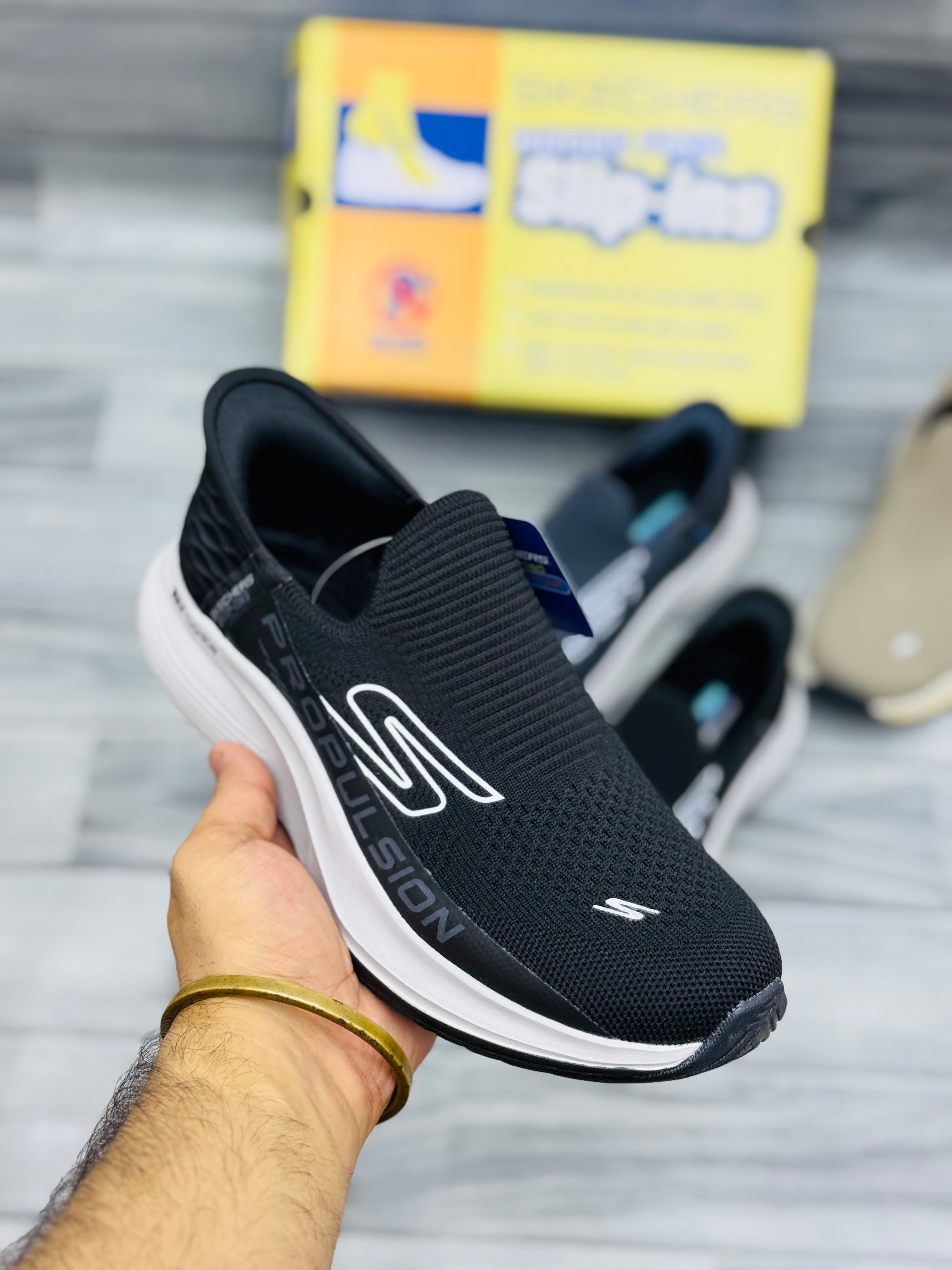 Skechars propulsion slip in memory foam medicated