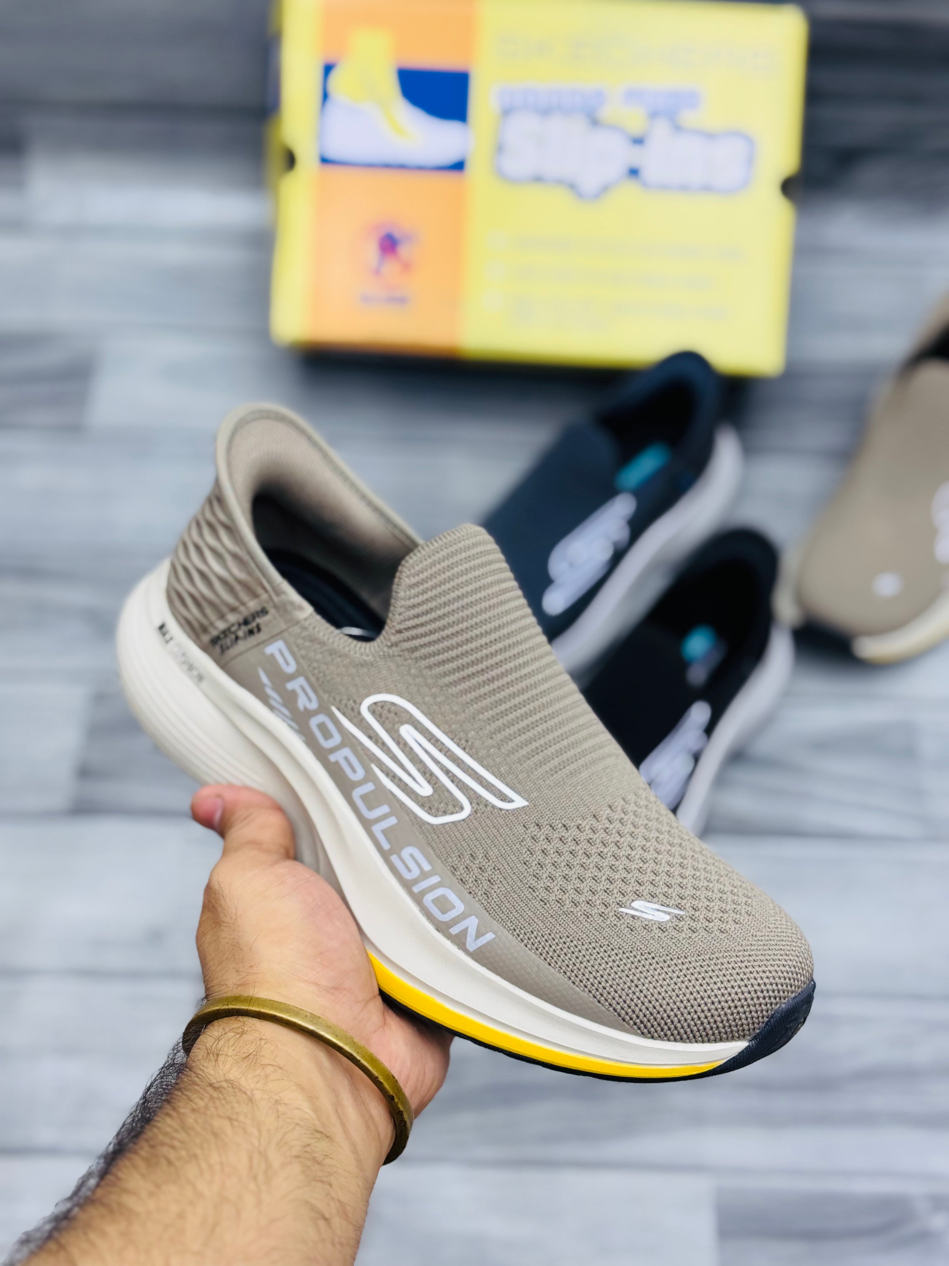 Skechars propulsion slip in memory foam medicated