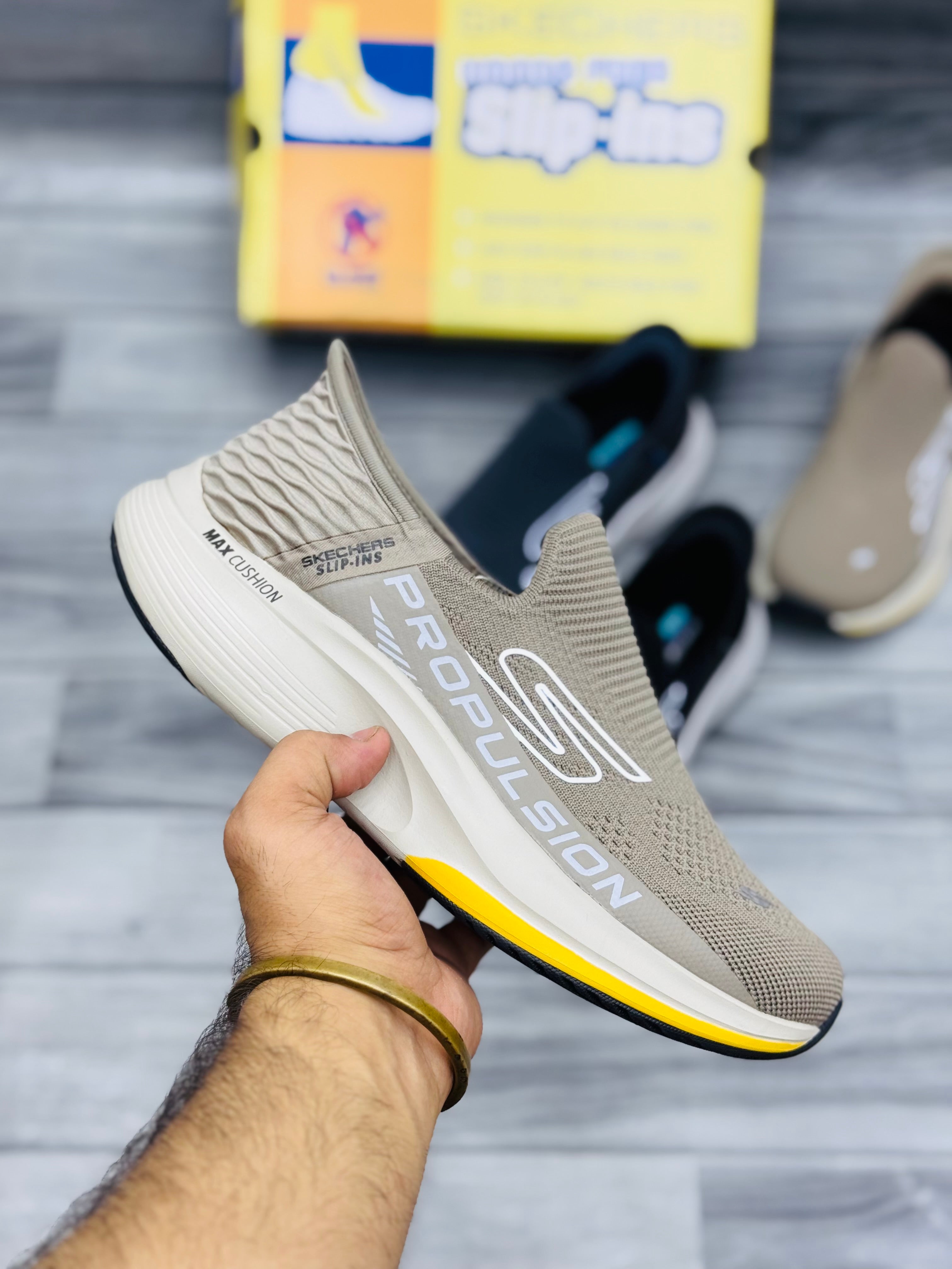Skechars propulsion slip in memory foam medicated